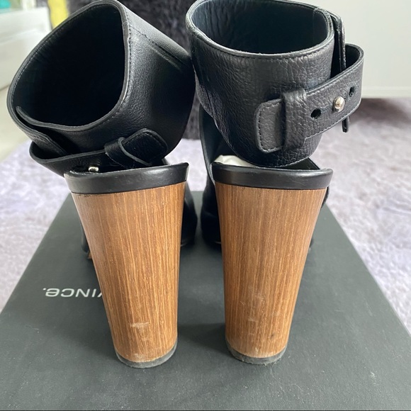 Vince black leather ankle cuff sandal US7-8.5 - Picture 3 of 5